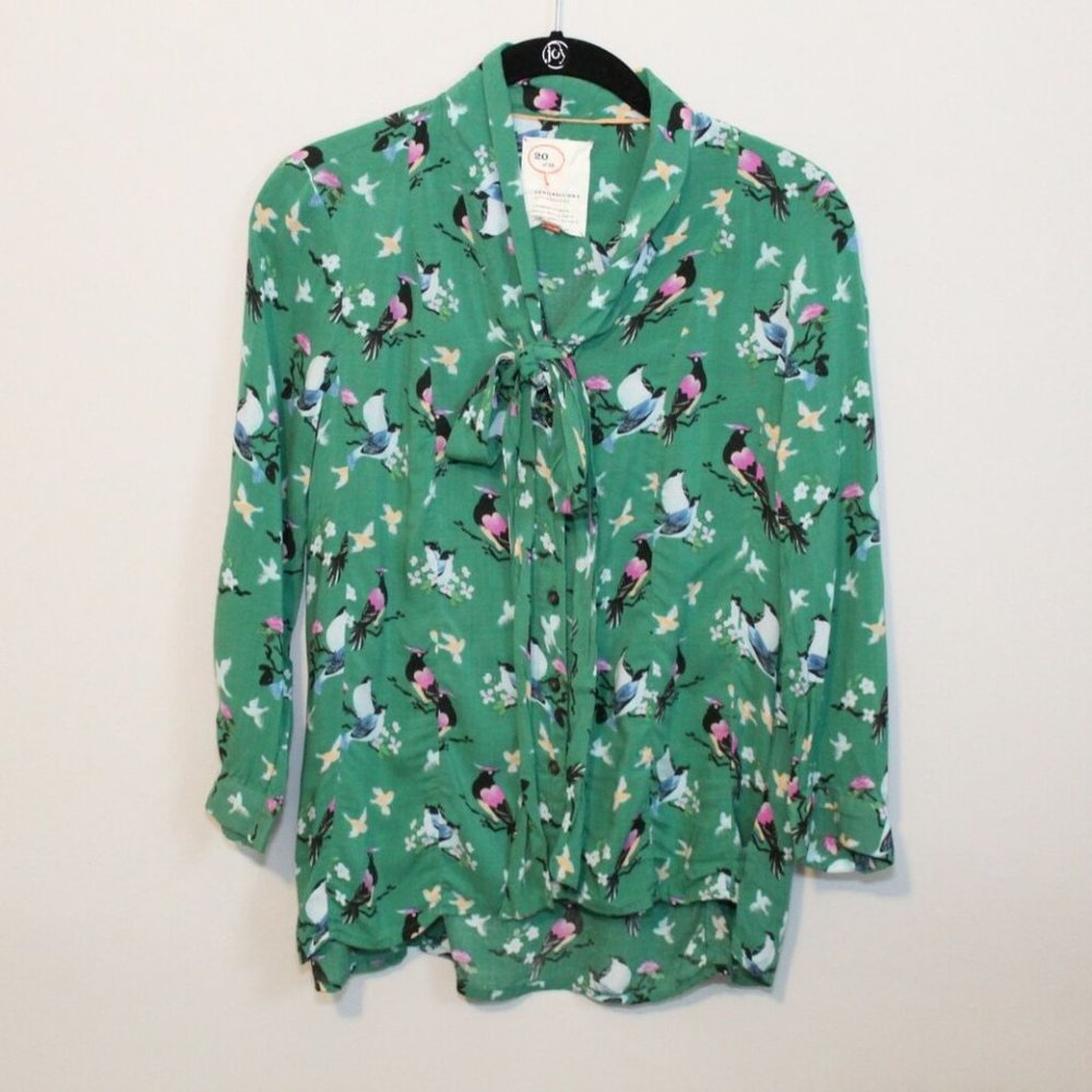20 of 52 Conversations Anthro Bird Blouse H10772 - Picture 2 of 9